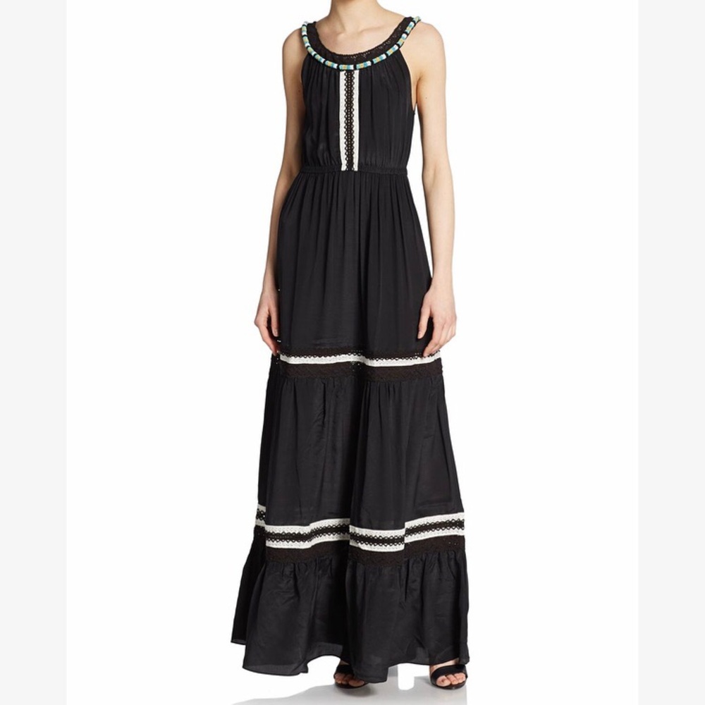 Calypso St. Barth • Black Beaded Silk Dress